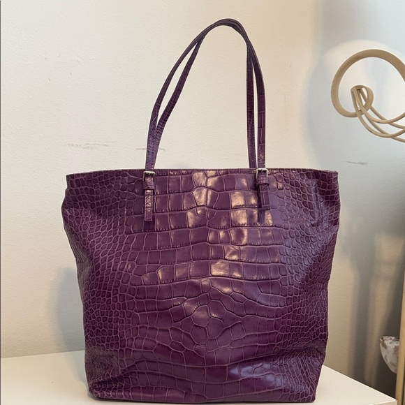 Furla genuine leather croc tote bag - Picture 1 of 5